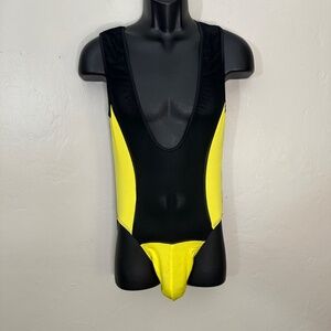 Bang Men's Black and Yellow Sheer Singlet RARE sold out Style Size M/L